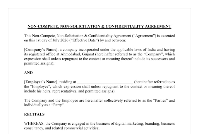 draft professional nda and confidentiality agreements