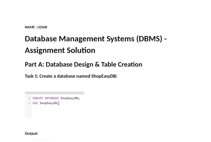 do sql assignments, queries, and database tasks fast