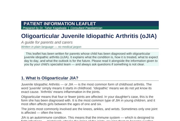 create simple patient information leaflets