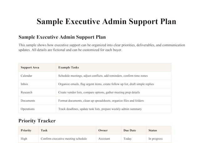provide executive assistant support for your business