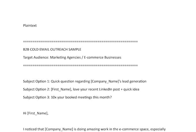 write high converting cold email copywriting for b2b lead generation