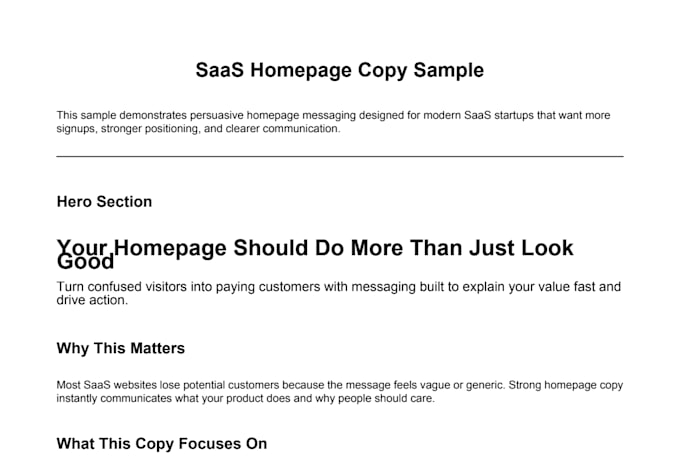 write high converting saas homepage copy