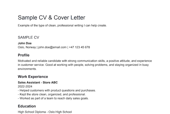 write and improve your CV and cover letter