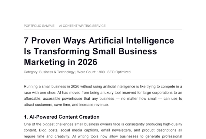 write SEO optimized blog posts and articles using ai for your website or busines