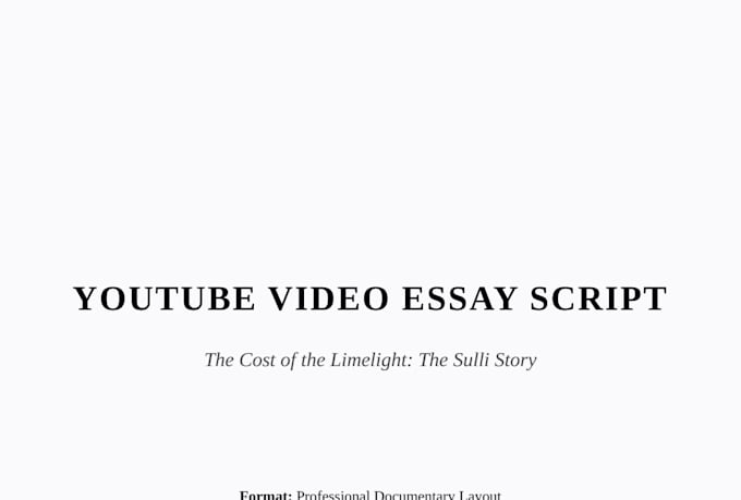 be your professional scriptwriter for youtube
