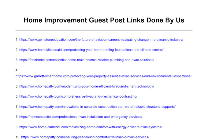 provide home improvement guest posts and backlinks