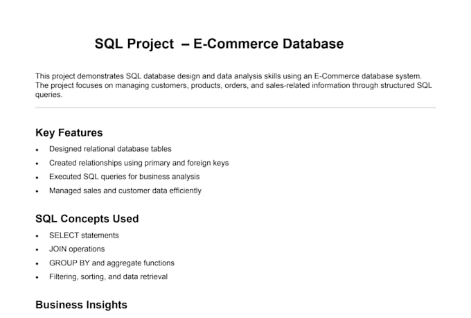 write sql queries and database solutions