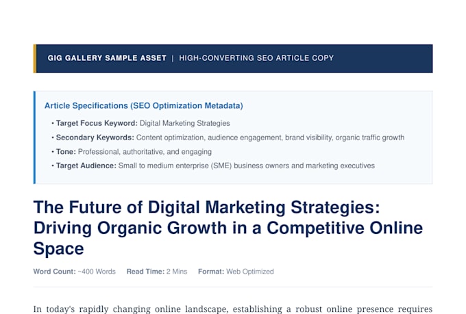 write high quality digital marketing articles