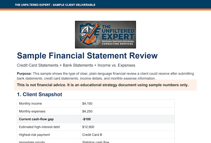 create a clear personal finance and debt strategy plan