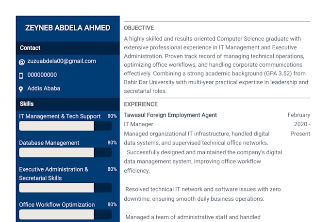 design professional modern resume and CV template