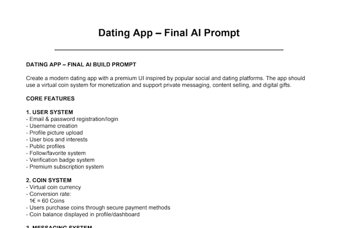 a professional ai app prompt for your startup