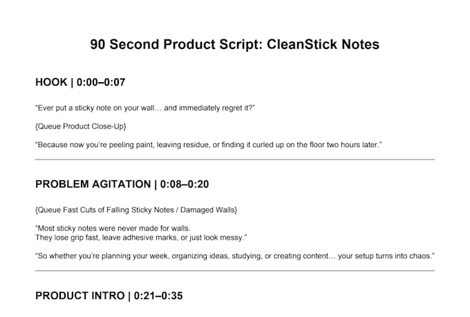 write a script for your content