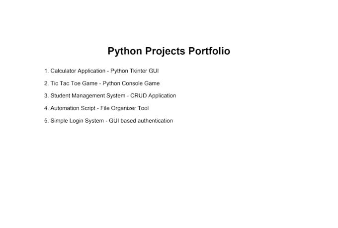 create python mini projects and gui applications