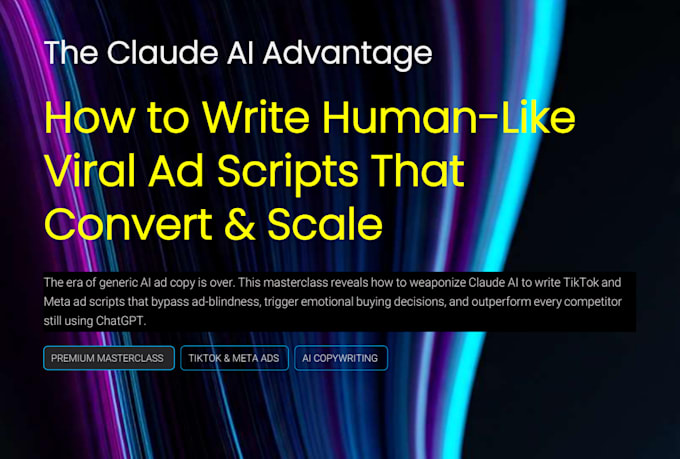 provide a premium claude ai ad script blueprint