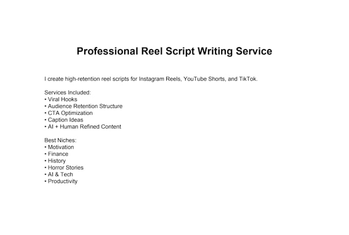 reel script writing for your youtube and instagram