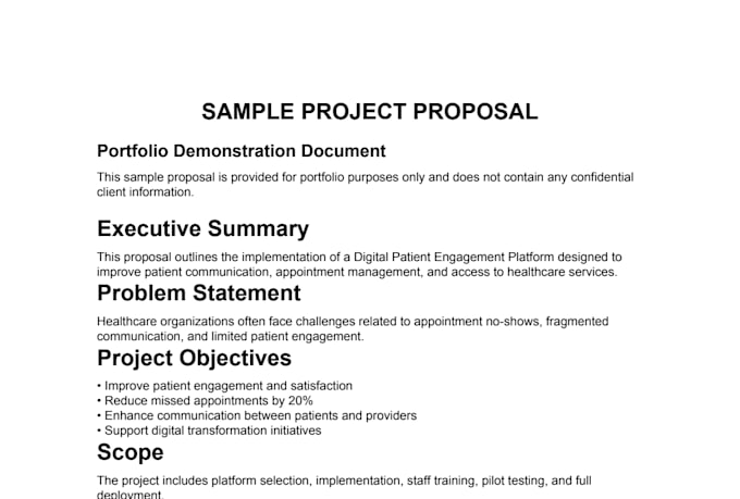 write a project proposal, grant proposal, or tender document