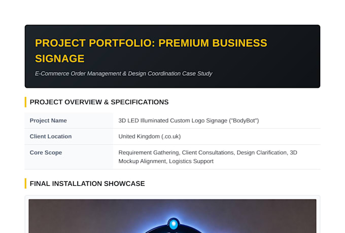 provide business signage customer support service and live chat service