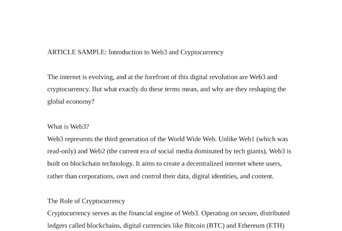 do expert crypto writing and web3 content