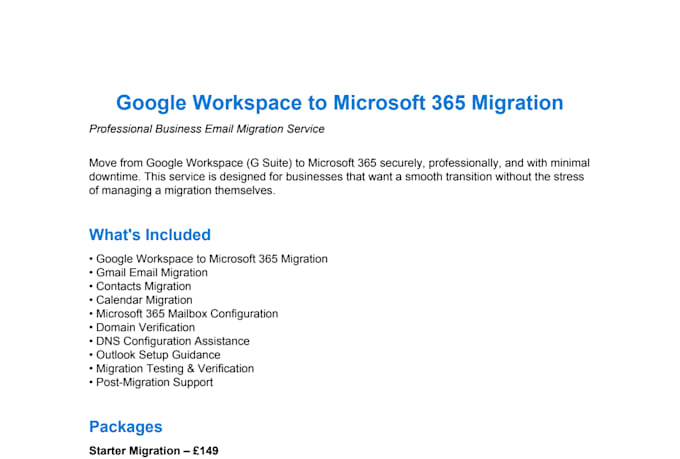 migrate google workspace to microsoft 365 professionally