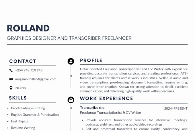 do formatting, proofreading, transcribing and CV creation