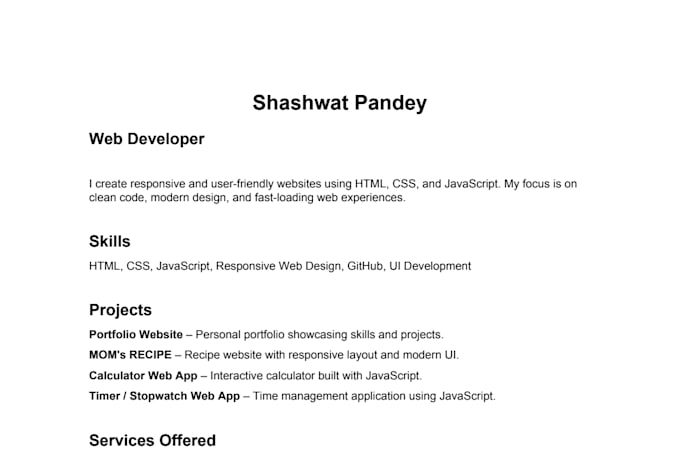 build a portfolio website using HTML CSS and vanilla java script