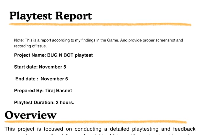 playtest your indie game and deliver a structured QA report