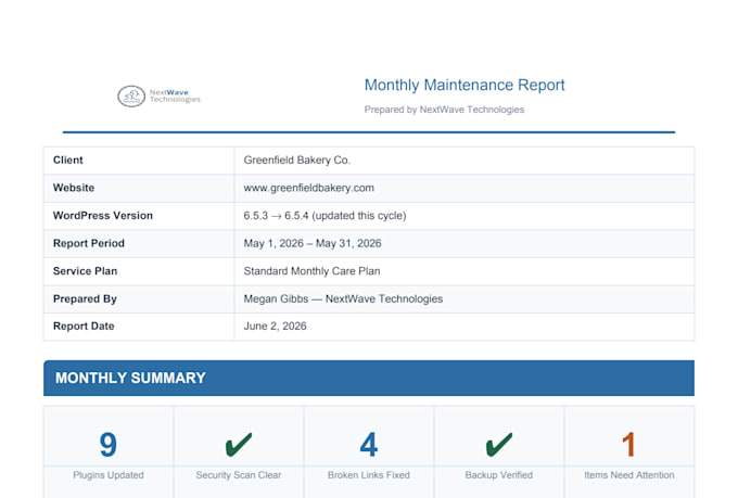 one time wordpress website maintenance