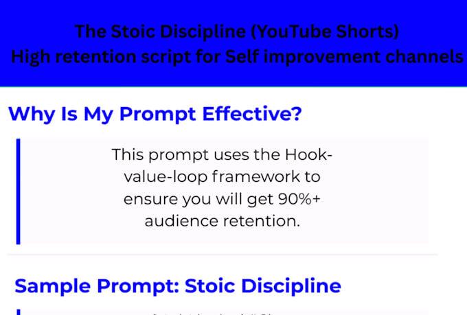 create ai prompts for self improvement youtube scripts