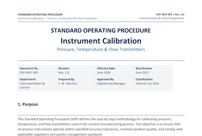 write technical sops, operations manuals, and engineering documentation