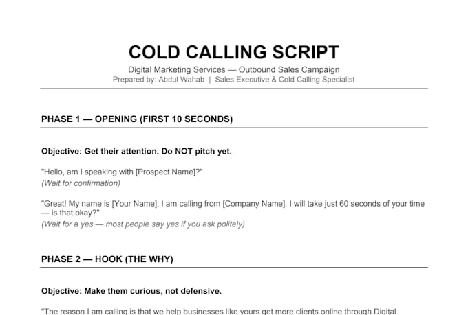 do cold calling and professional lead generation