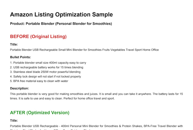 optimize your amazon listing with SEO product descriptions