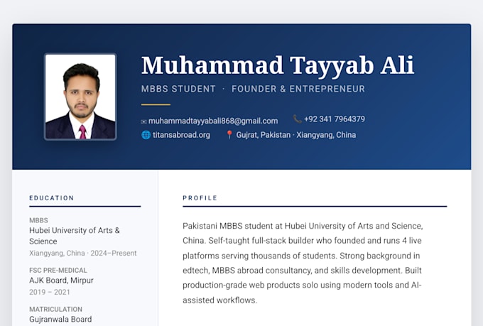 design a professional ats friendly CV and resume