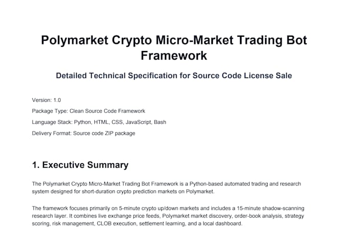provide production grade polymarket crypto trading bot codebase