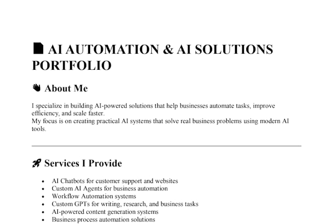 build custom ai agents, chatbots, and automation solutions