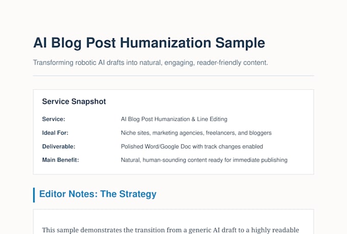 edit and humanize ai blog posts