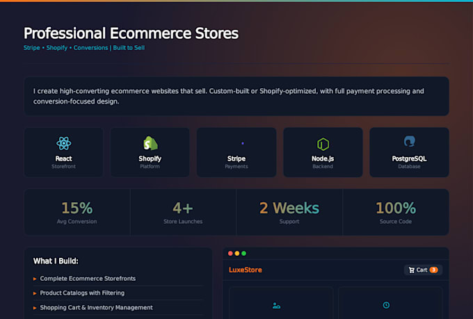 build a shopify ecommerce store with stripe payment gateway