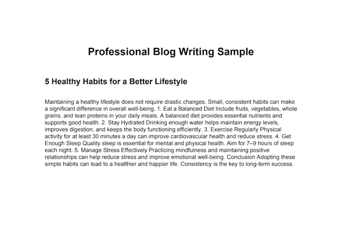 provide professional blog writing post
