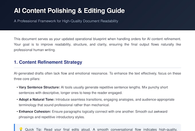 professionaly rewrite edit your ai content better readability