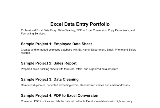 do accurate data entry, excel data typing, PDF to excel
