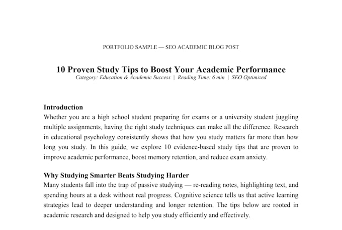 write authoritative academic blog posts with powerful SEO strategy