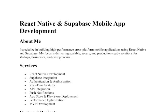 develop cross platform react native apps with supabase
