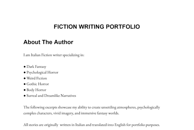 write fantasy horror and dark fiction stories