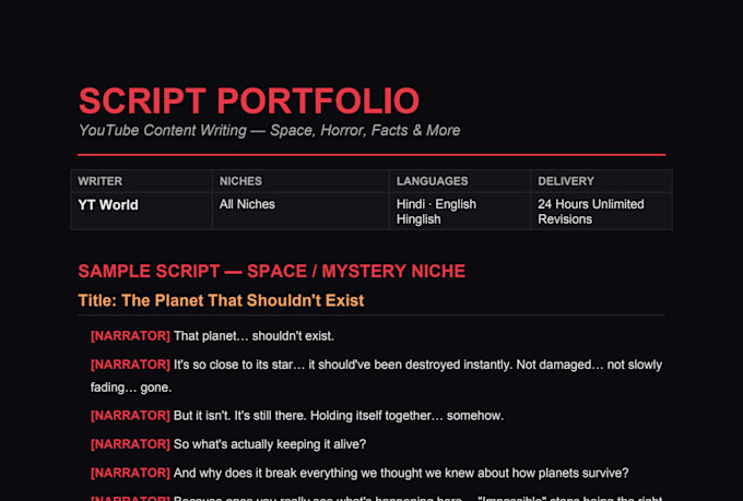 create script for all neach