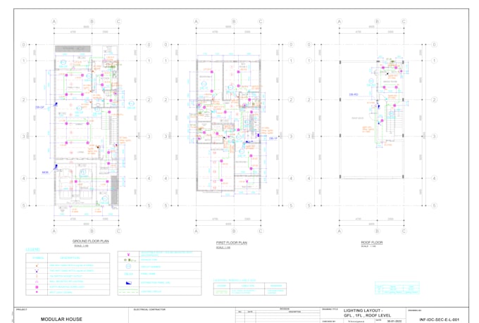 draft electrical layouts, power and lighting plans