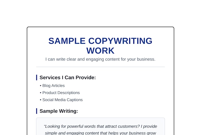 write SEO website copy and high converting sales copy