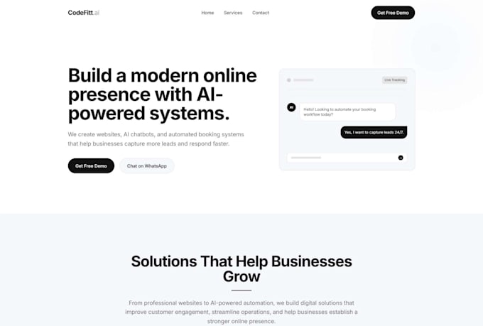 build a modern website with an ai chatbot and booking system