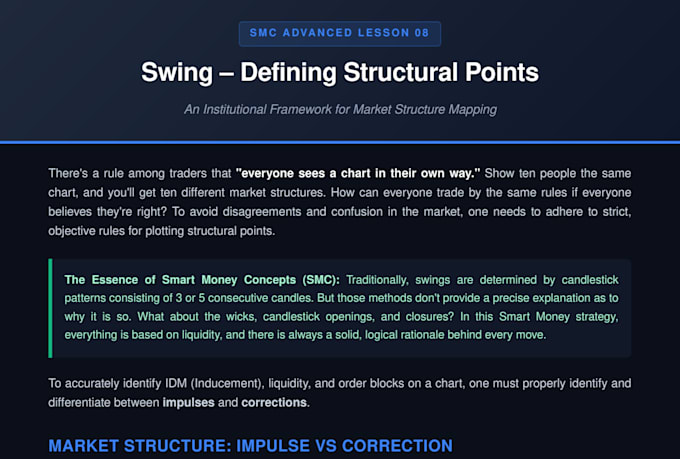 teach you advanced smart money concept