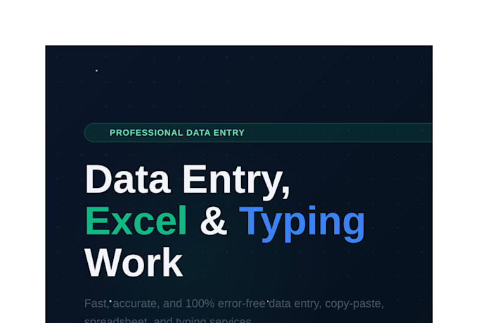 do professional data entry,copypaste and typing work