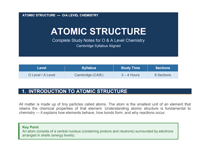 write chemistry study notes