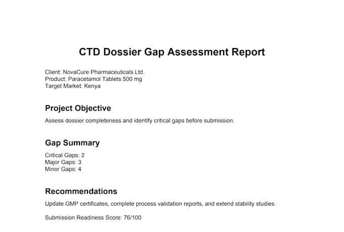 perform regulatory documentation review and dossier assessment